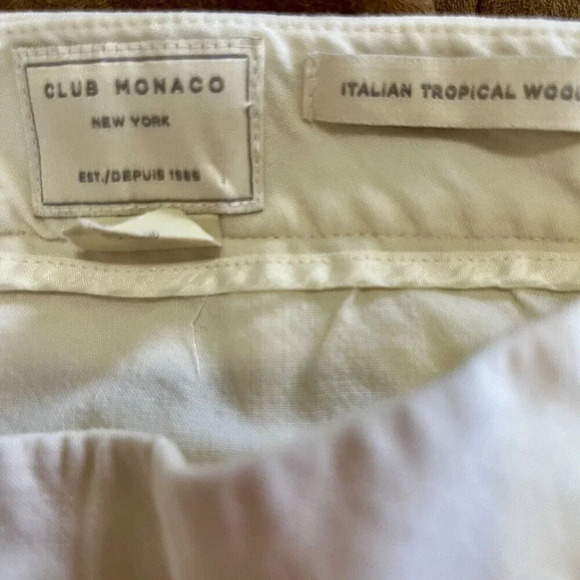 Club Monaco| Cool Summer Wool Culotte Pant Ivory Minimalist Cropped Capri Sz 0 - Picture 6 of 6